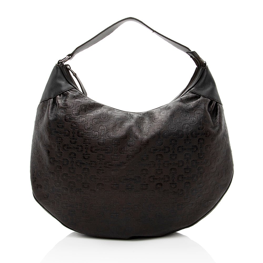 Gucci Embossed Leather Horsebit Large Hobo - FINAL SALE | AlmaBagz