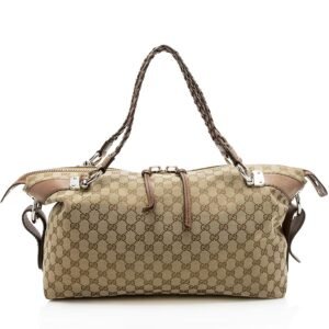 Gucci GG Canvas Bamboo Bar Medium Tote | AlmaBagz