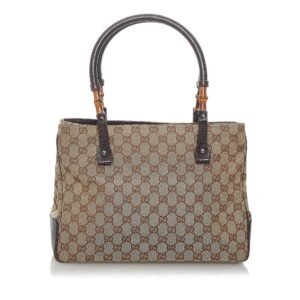 Gucci GG Canvas Bamboo Handbag | AlmaBagz