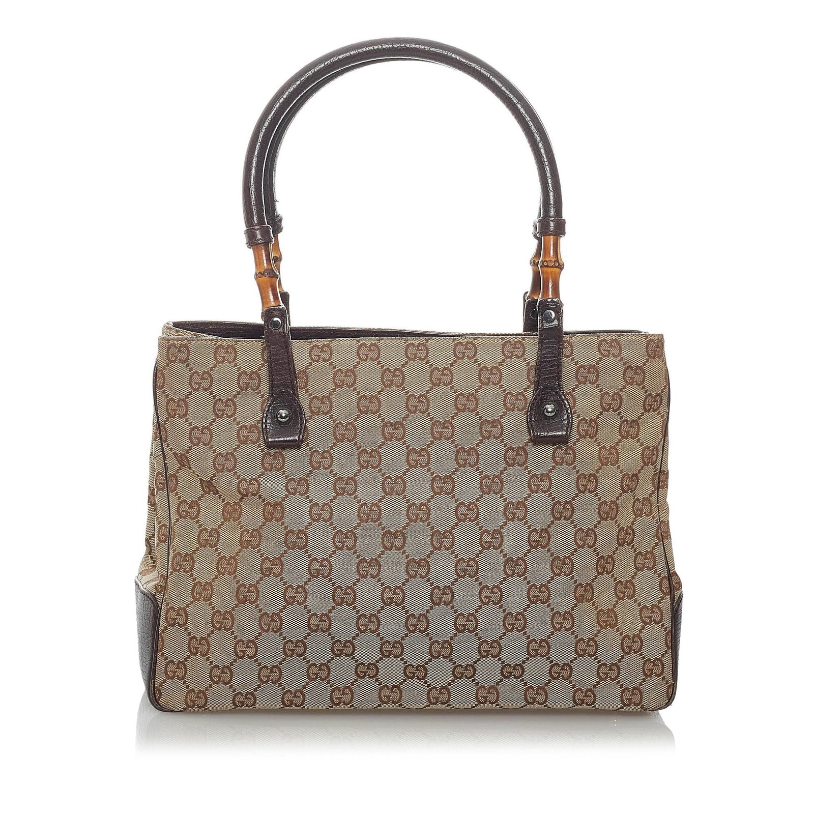 Gucci GG Canvas Bamboo Handbag | AlmaBagz