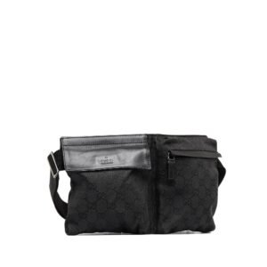 Gucci GG Canvas Double Pocket Belt Bag (SHG-9YRfAM) | AlmaBagz