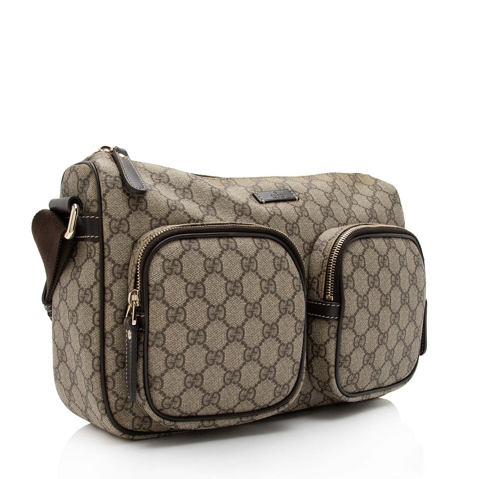 Gucci GG Canvas Double Pocket Messeneger Bag (SHF-UBcIwa) | AlmaBagz