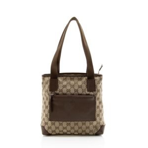 Gucci GG Canvas Front Pocket Small Tote (SHF-13458) | AlmaBagz