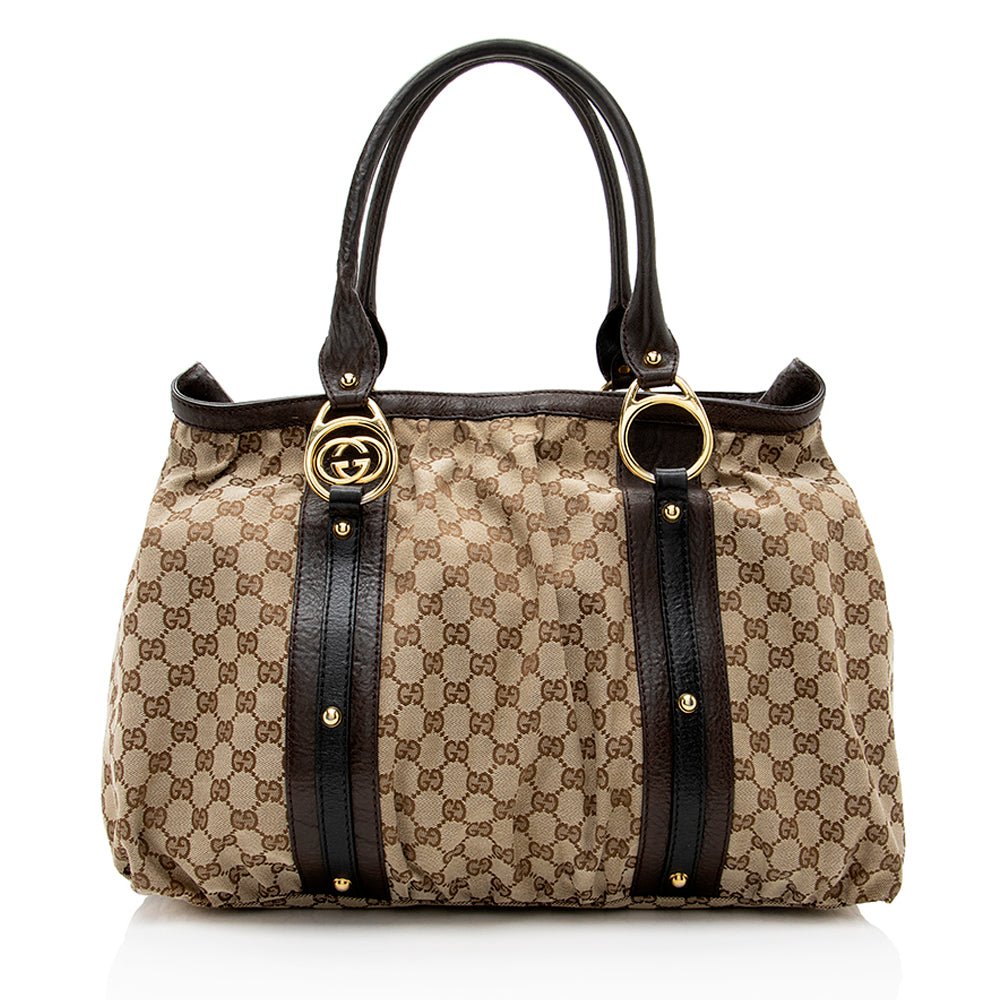Gucci GG Canvas Interlocking Medium Tote - FINAL SALE | AlmaBagz