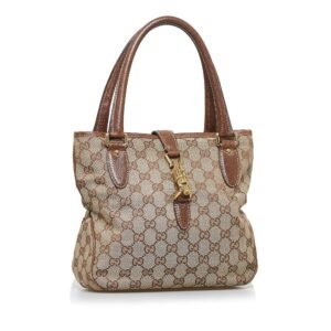 Gucci GG Canvas Jackie Piston Lock Handbag (SHG-R6bLVW) | AlmaBagz