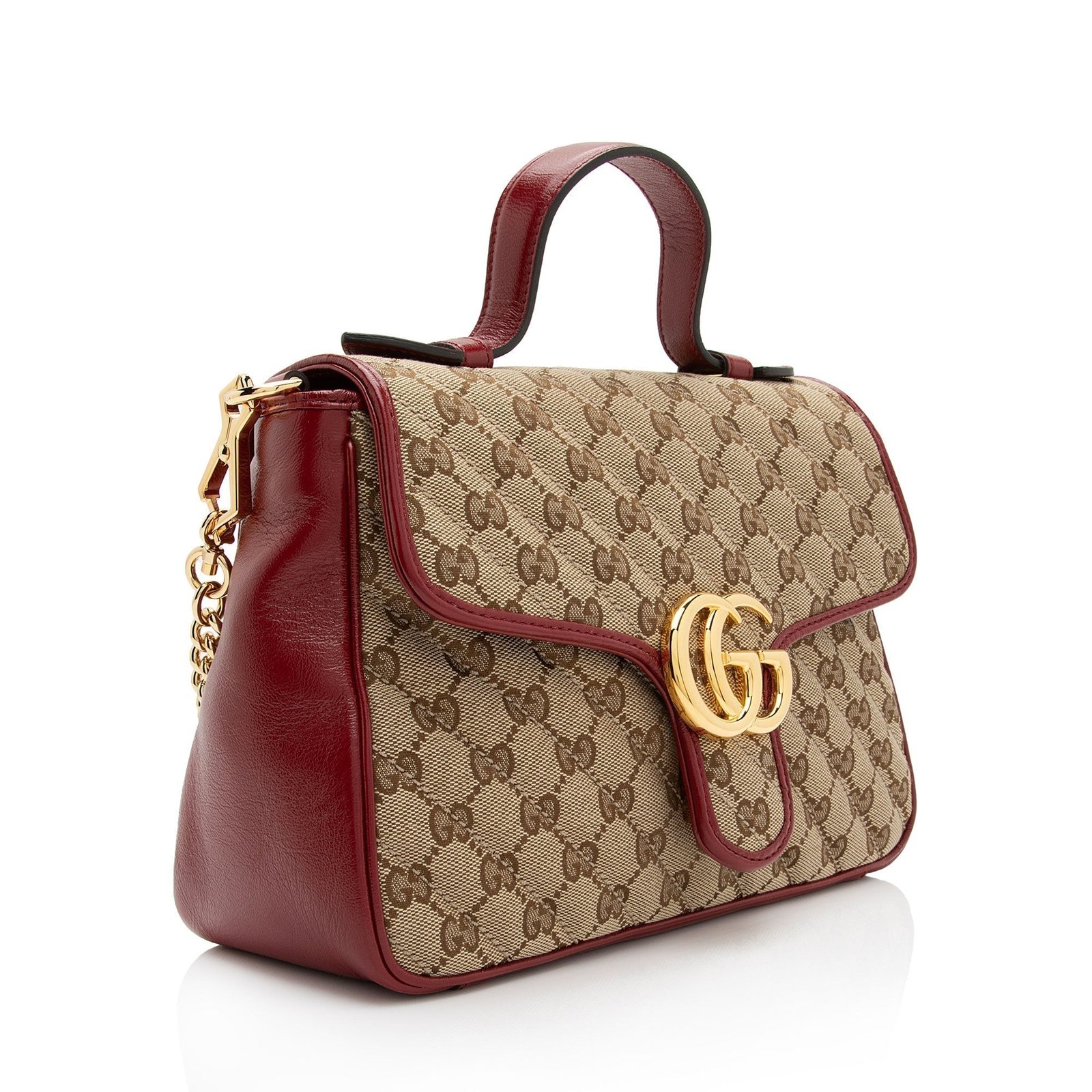 Gucci GG Canvas Marmont Small Top Handle Bag (SHF-WYqDum) | AlmaBagz