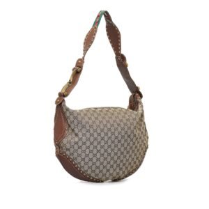 Gucci GG Canvas Pelham Studded Hobo Bag (SHG-w72l4p) | AlmaBagz