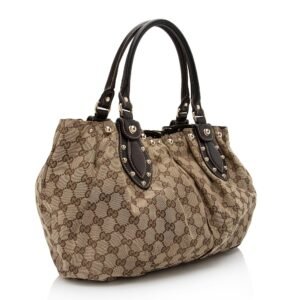 Gucci GG Canvas Studded Pelham Small Tote (SHF-YGNY3j) | AlmaBagz