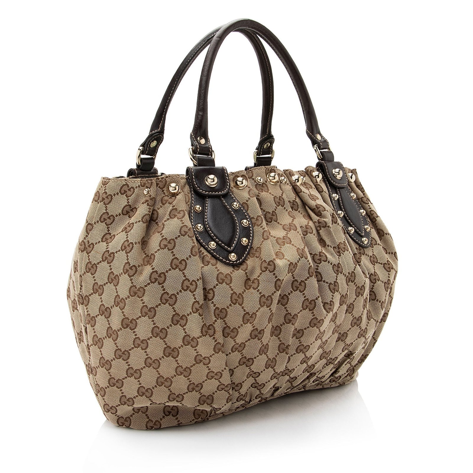 Gucci GG Canvas Studded Pelham Small Tote (SHF-7KOZII) | AlmaBagz