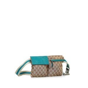 Gucci GG Canvas Web Double Pocket Belt Bag (SHG-fVauzX) | AlmaBagz