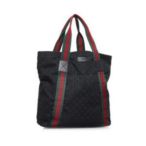 Gucci GG Canvas Web Tote Bag (SHG-XHMOLG) | AlmaBagz
