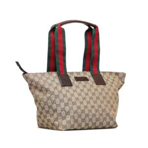 Gucci GG Canvas Web Tote (SHG-V3zgvm) | AlmaBagz