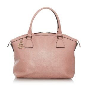 Gucci GG Charm Dome Leather Satchel | AlmaBagz