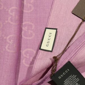 Gucci GG Jaucquard Pattern Knitted Scarf Lilac 180 cm (GGSM1506) | AlmaBagz
