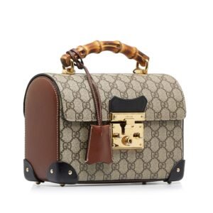 Gucci GG Supreme Bamboo Padlock Satchel (SHG-rOgtY6) | AlmaBagz