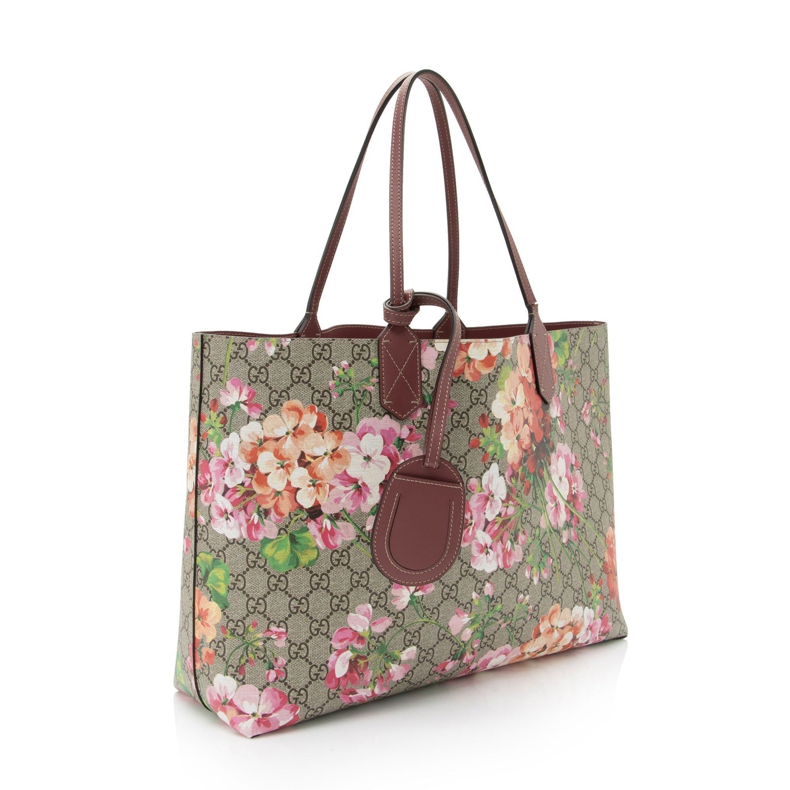 Gucci GG Supreme Blooms Reversible Medium Tote - FINAL SALE (SHF-h10GpL) | AlmaBagz