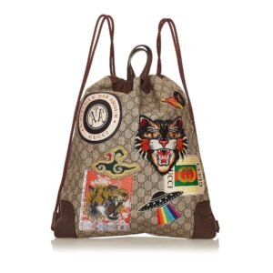 Gucci GG Supreme Courrier Drawstring Backpack | AlmaBagz