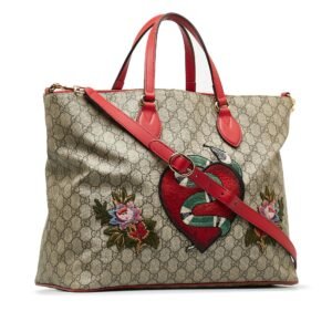 Gucci GG Supreme Embroidered Kingsnake Heart Shopper Bag (SHG-9XIapj) | AlmaBagz