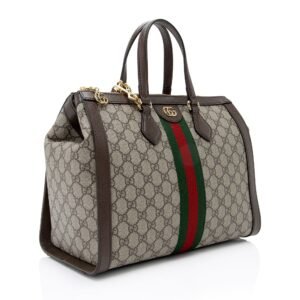 Gucci GG Supreme Ophidia Medium Top Handle Tote (SHF-VigNlG) | AlmaBagz