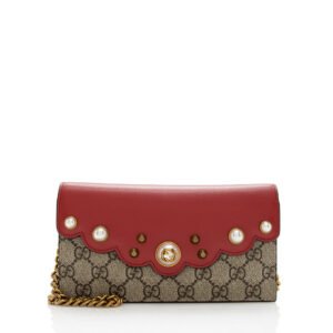 Gucci GG Supreme Peony Mini Wallet on Chain Bag | AlmaBagz