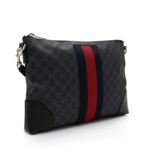 Gucci GG Supreme Web Flat Square Messenger Bag (SHF-3vvT7M) | AlmaBagz