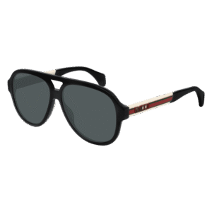 Gucci GG0463S Sunglasses Black White / Grey (S) Men's | AlmaBagz