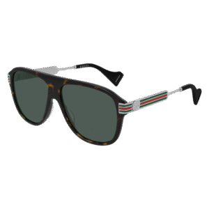 Gucci GG0587S Sunglasses Havana / Green Polarized (S) Unisex | AlmaBagz