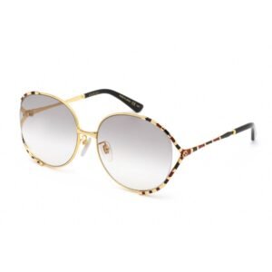 Gucci GG0595S Sunglasses Gold / Grey Women's (S) | AlmaBagz