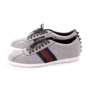 Gucci Glitter Web Sneaker With Studs | AlmaBagz