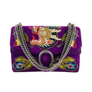 Gucci Handbag Dionysus Dragon Purple Suede Shoulder Bag 403348 | AlmaBagz