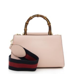 Gucci Leather Bamboo Top Handle Nymphaea Small Tote (SHF-13353) | AlmaBagz