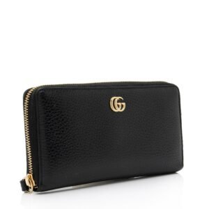 Gucci Leather GG Marmont Zip Around Wallet (SHF-POjOPf) | AlmaBagz