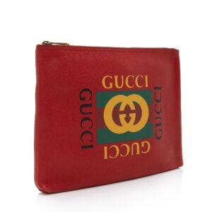Gucci Leather Logo Zip Pouch (SHF-x1B73m) | AlmaBagz