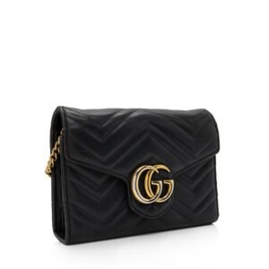 Gucci Matelasse Leather GG Marmont Mini Chain Shoulder Bag (SHF-KHf4XN) | AlmaBagz
