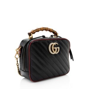 Gucci Matelasse Leather Torchon GG Marmont Bamboo Top Handle Bag (SHF-8zPXp4) | AlmaBagz
