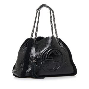 Gucci Medium Shearling Patent Soho Tote (SHG-UHtKPg) | AlmaBagz