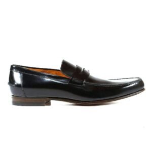 Gucci Men's Designer Shoes Black Leather Loafers with Logo Style 181797 (GGM1507) | AlmaBagz