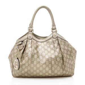 Gucci Metallic Guccissima Leather Sukey Medium Tote (SHF-13556) | AlmaBagz