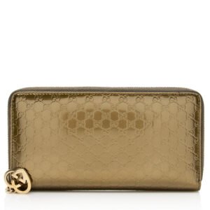 Gucci Metallic Microguccissima Zip Around Wallet | AlmaBagz
