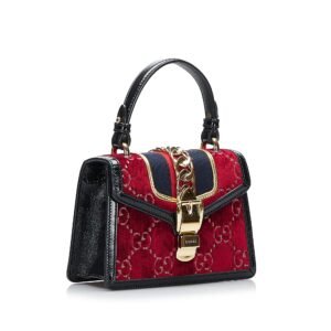 Gucci Mini GG Velvet Sylvie Satchel (SHG-DMuxoM) | AlmaBagz