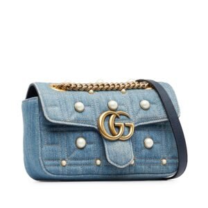 Gucci Mini Pearly GG Marmont Matelasse Shoulder Bag (SHG-MEWHwS) | AlmaBagz