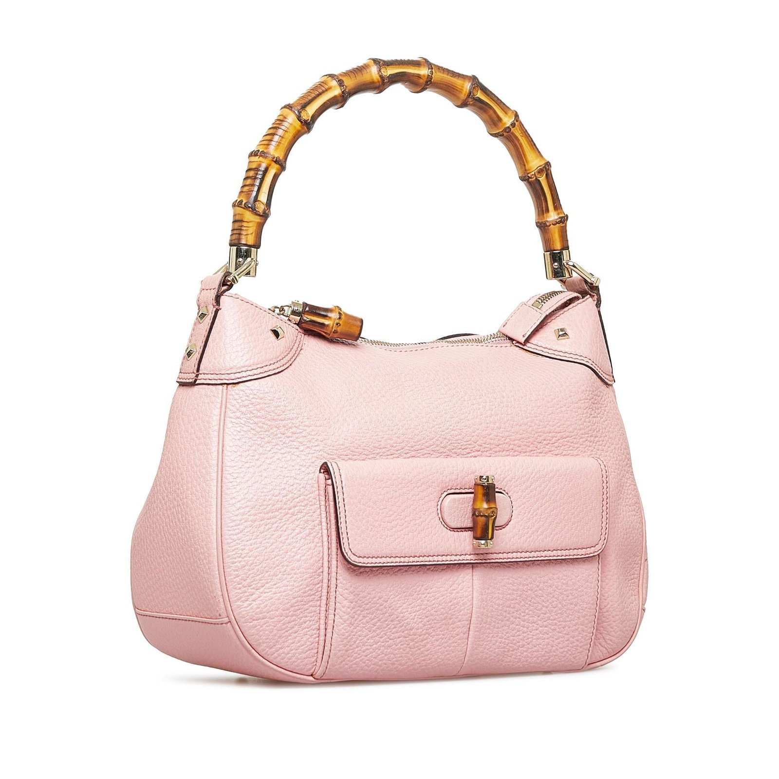 Gucci Nailhead Bamboo Handbag (SHG-InJ5MJ) | AlmaBagz