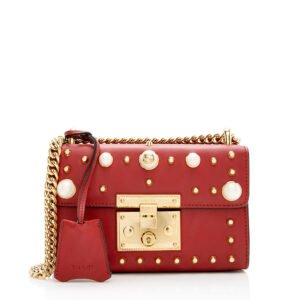 Gucci Pearl Embellished Leather Padlock Small Shoulder Bag - FINAL SALE | AlmaBagz