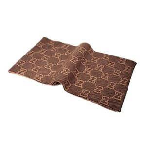 Gucci Scarf Men's Brown GG Pattern 100% Lana Wool (GGS40) | AlmaBagz
