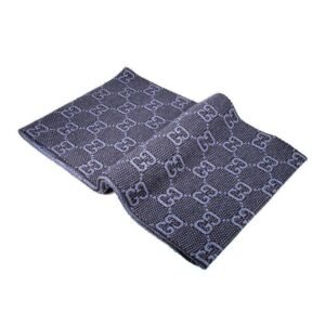 Gucci Scarf Men's Navy GG Pattern 100% Lana Wool (GGS42) | AlmaBagz