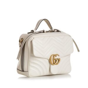 Gucci Small GG Marmont Matelasse Top Handle (SHG-puiWgw) | AlmaBagz
