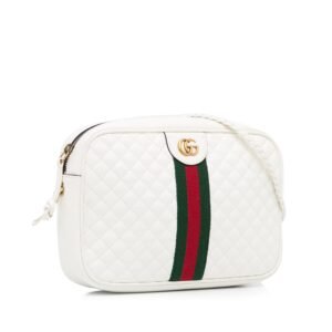 Gucci Small Leather Web Trapuntata Crossbody (SHG-3PW6zo) | AlmaBagz