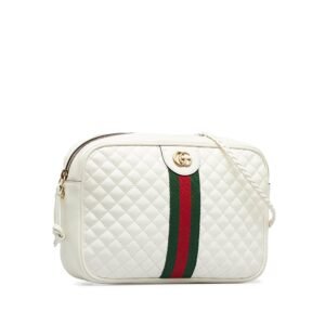 Gucci Small Leather Web Trapuntata Crossbody (SHG-2gYJQ8) | AlmaBagz