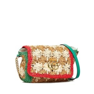 Gucci Small Raffia GG Marmont Crossbody (SHG-aHeBXr) | AlmaBagz