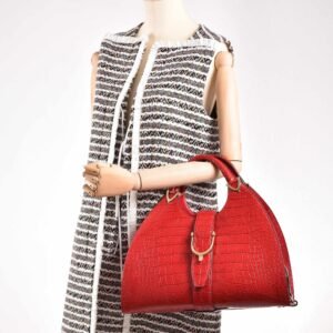 Gucci Stirrup Red Crocodile Top Handle Bag | AlmaBagz